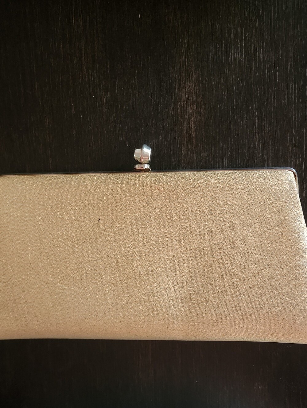 Elegant Gold Evening Clutch—Structured Metallic Wallet